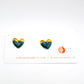 Mini Stud Heart - Deep Sea Green & 24 carat Gold Lustre