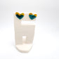 Mini Stud Heart - Deep Sea Green & 24 carat Gold Lustre