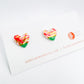 Mini Stud Heart - Red print, mint green & 24 carat Gold Lustre