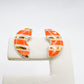 Mini stud- Arc Orange stripes carat gold lustre.