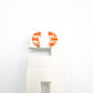 Mini stud- Arc Orange stripes carat gold lustre.