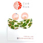 Cré Ór - Drop Earring Mottled Pink, 24 Carat Gold & Green Animal Print