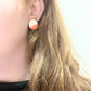 Circle Stud Earring - Fire Opal & Morning dew