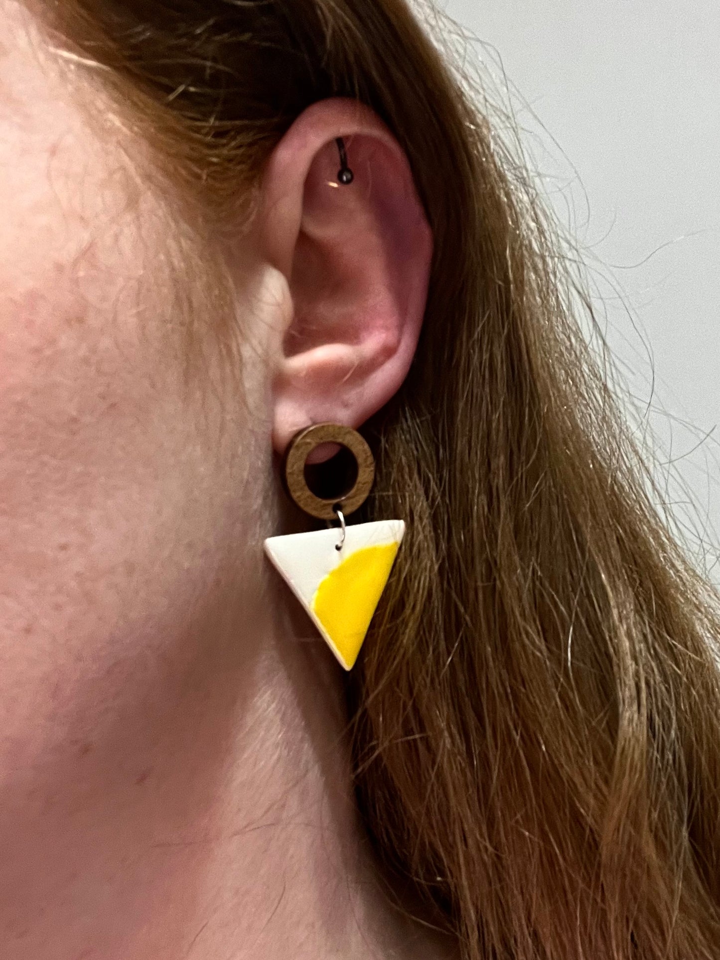Wooden Triangular Drop - Canary Yellow