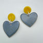 Cré Sweetheart Drop Earring - Midnight Blue & Canary Yellow