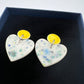 Cré Sweetheart Drop Earring - Speckled White & Canary Yellow