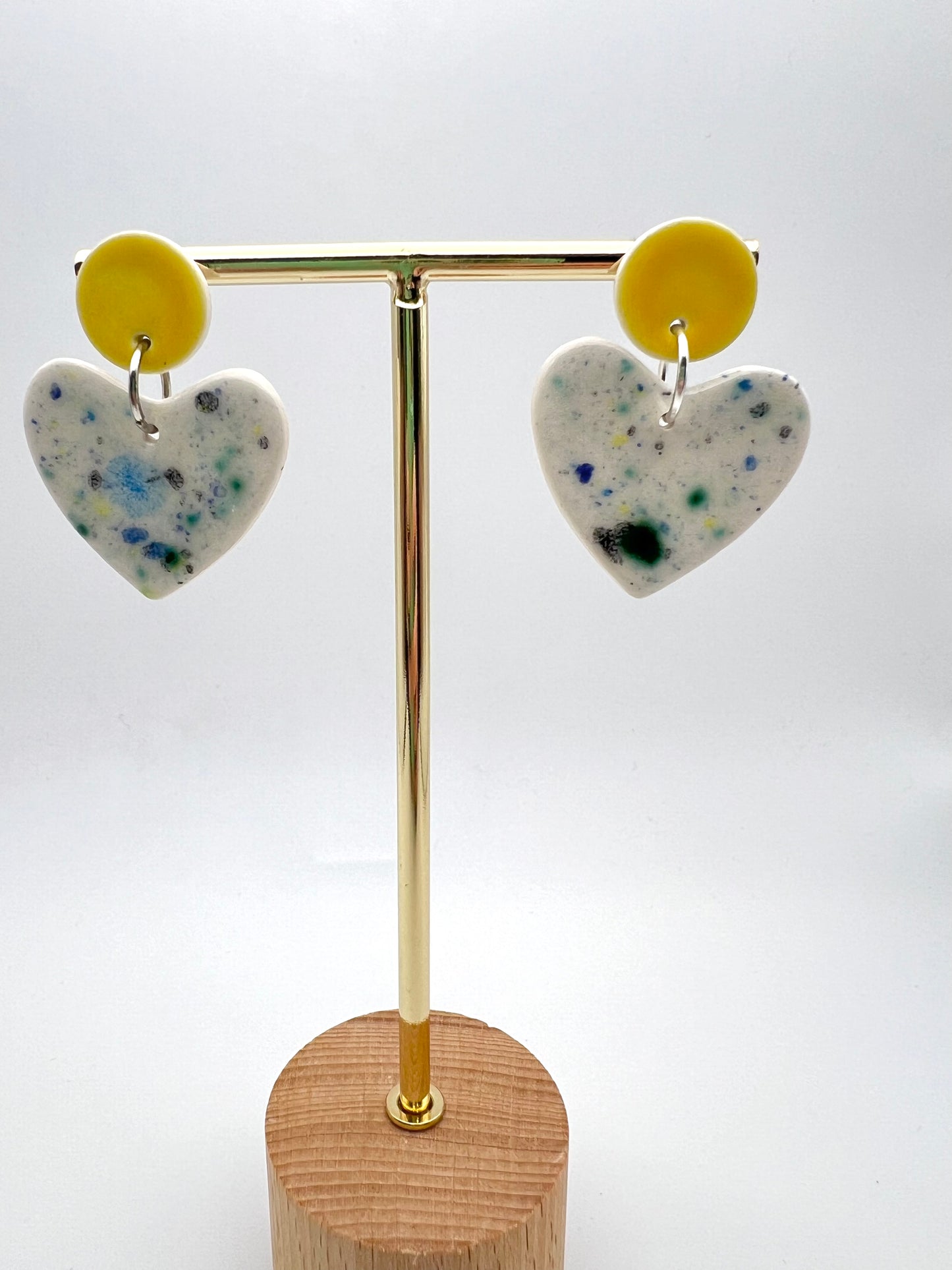 Cré Sweetheart Drop Earring - Speckled White & Canary Yellow