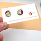 Mini Stud - Amethyst Purple, 24 Carat Gold & Green leafy Print