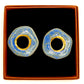 Donut Stud Earring - Midnight Blue & 24 carat gold