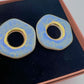 Donut Stud Earring - Midnight Blue & 24 carat gold