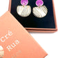 Cré Ór - Drop Earring Amethyst, 24 Carat Gold & Black Print