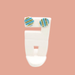Mini stud - blue striped print & 24 carat Gold Lustre