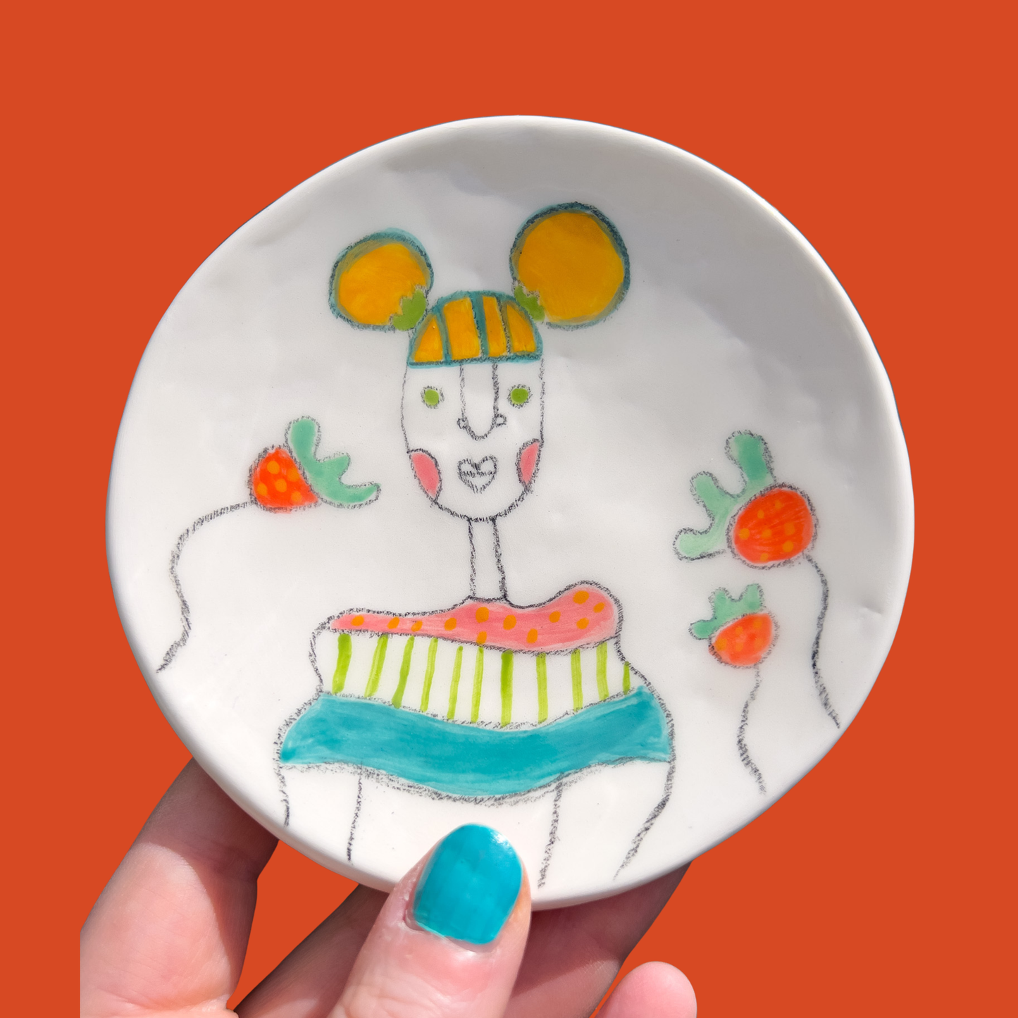 Lady Wall Plate - Blonde Glompom 11.5cm