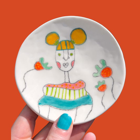 Lady Wall Plate - Blonde Glompom 11.5cm